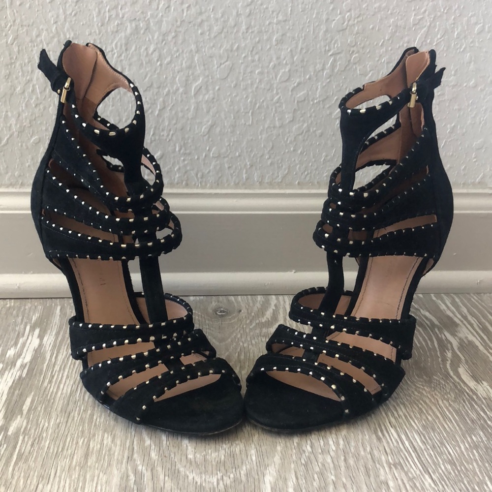 Black gold studdish heels